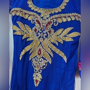 Indian ethnic royal blue anarkali gown dress